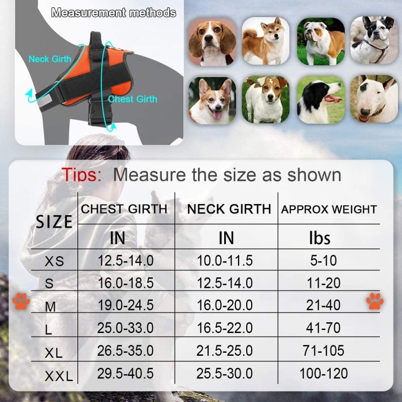 Reflecterend ademend verstelbaar geen-trek hondenharnas met handvat voor middelgrote honden zoals Engelse Bulldogs