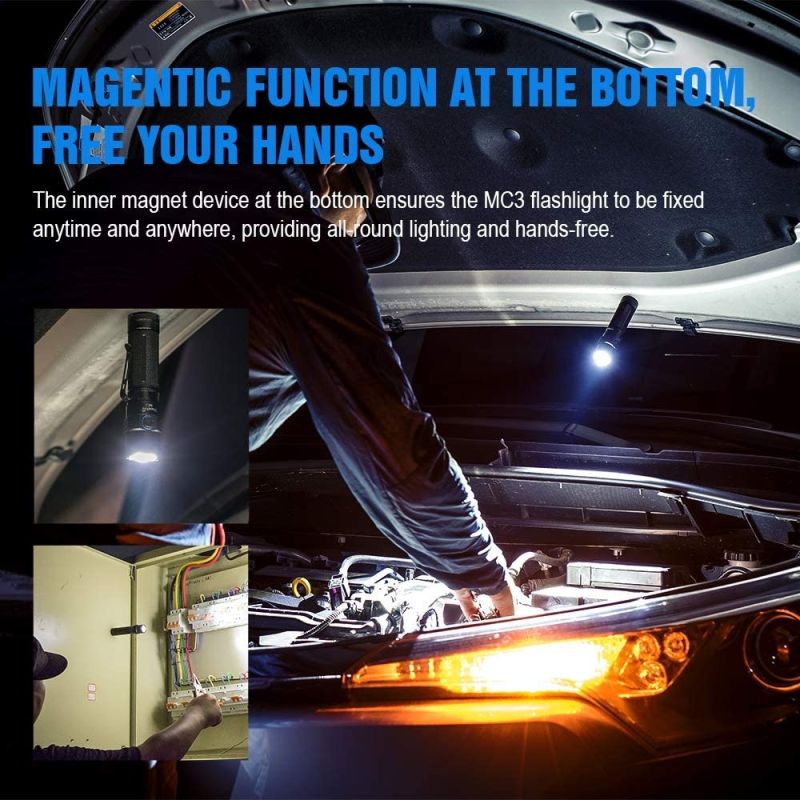 TrustFire MC3 XHP50 LED-zaklamp 2500 lumen met USB magnetische oplader krachtige outdoor zaklamp IP68 waterdicht