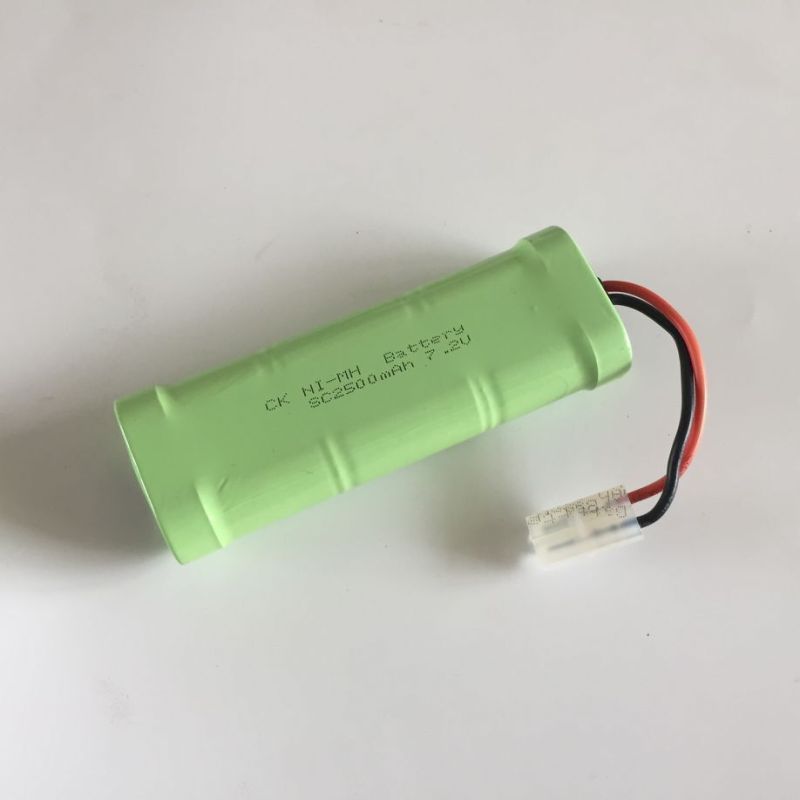 7.2V SC Ni-MH oplaadbare batterij 2500mAh milieuvriendelijke hoge capaciteit batterij voor speelgoedauto's