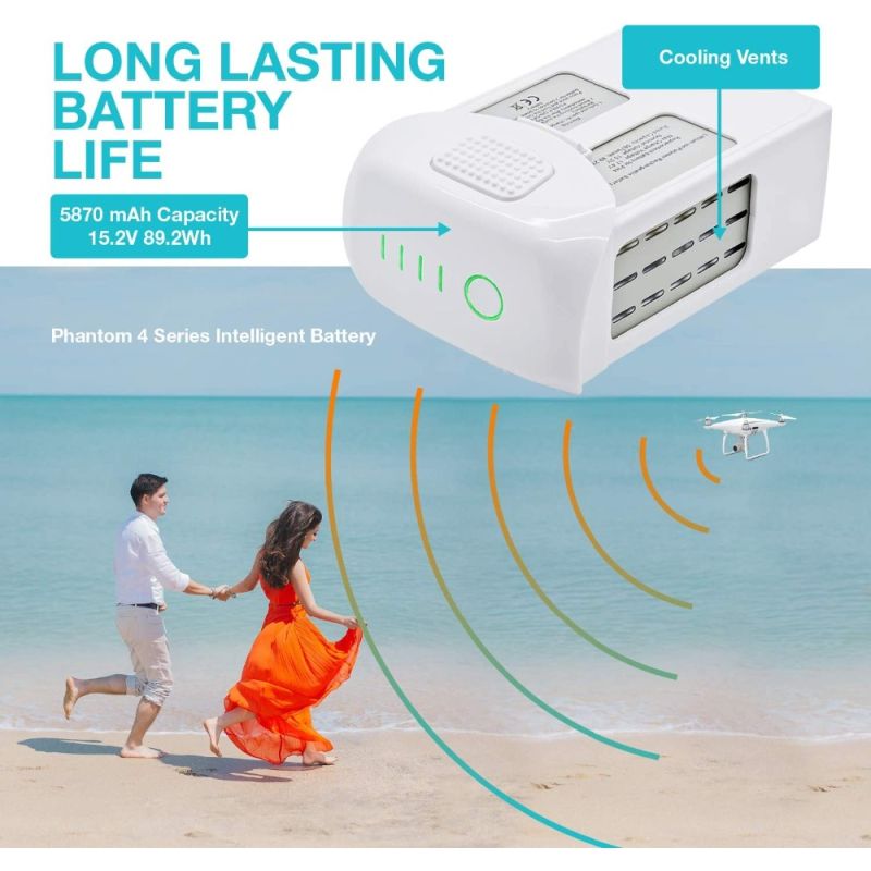 DJI Phantom 4-batterij 15.2V 5870mAh Li-Po batterij voor lange vluchtduur geoptimaliseerde stroomuitvoer