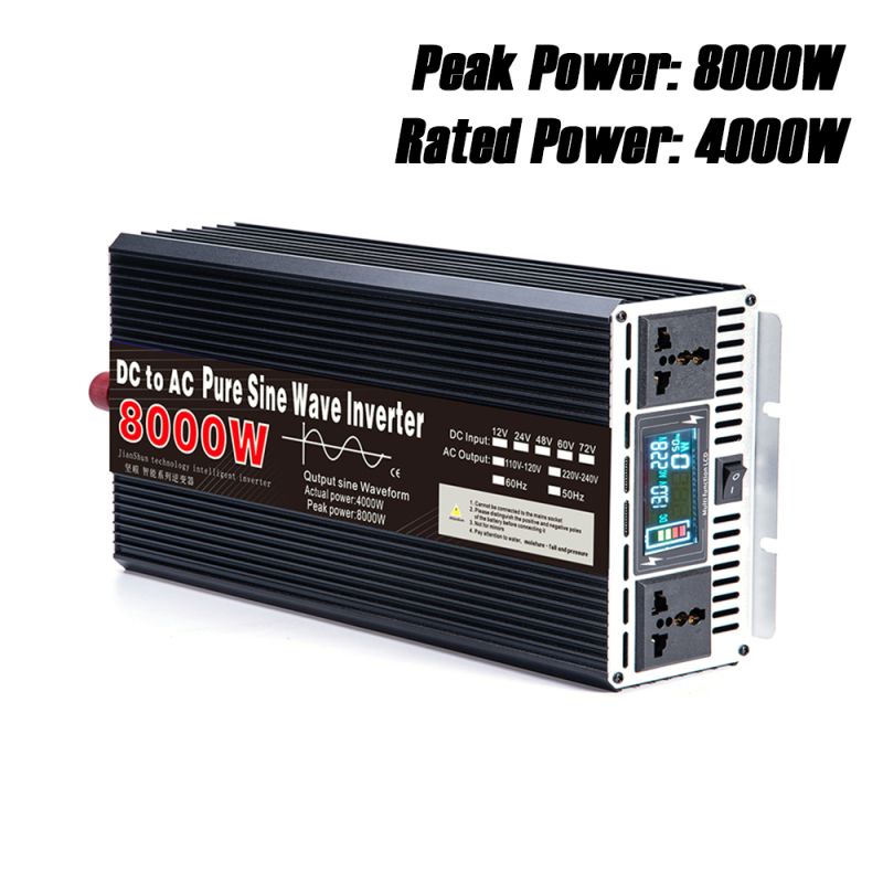Pure Sine Wave Inverter 3000W-8000W voor Off-Grid en Camper Compact Ontwerp DC 12V/24V naar AC 110V/220V