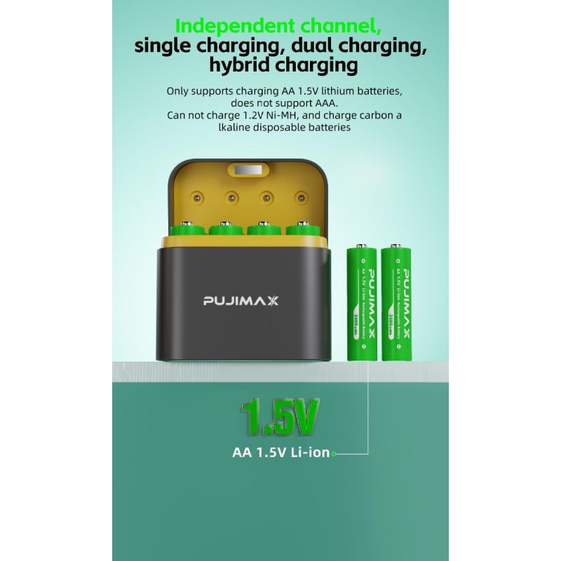 8-slots oplader met slim flip top compartiment en Type-C poort krachtige efficiënte laadoplossing