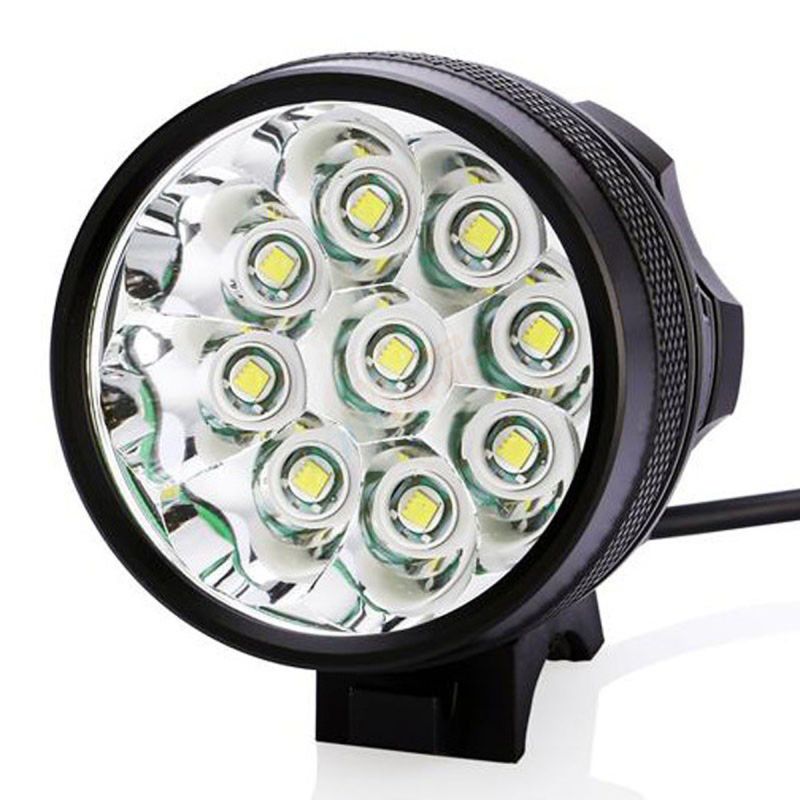 9T6 LED Fietsverlichting 10800 Lumen Waterdicht IP65 Met Drievoudige Modi Oplaadbaar Batterij Inbegrepen Zwart
