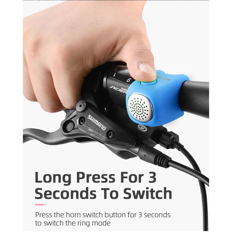 ROCKBROS Elektrische Fietsbel 110 dB Hoorn Regendicht Silicagel Shell Veiligheid MTB Stadsfietsen Accessoires