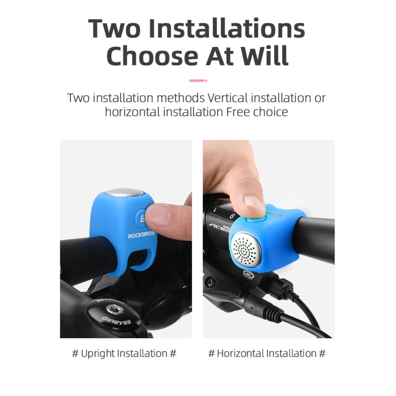 ROCKBROS Elektrische Fietsbel 110 dB Hoorn Regendicht Silicagel Shell Veiligheid MTB Stadsfietsen Accessoires