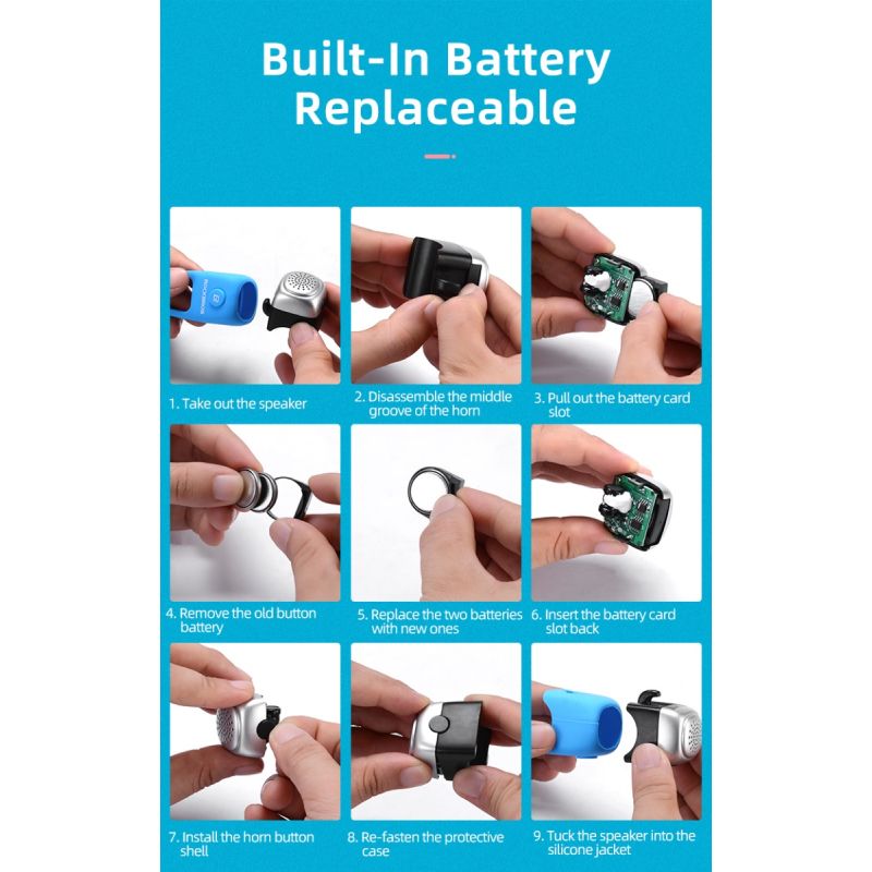 ROCKBROS Elektrische Fietsbel 110 dB Hoorn Regendicht Silicagel Shell Veiligheid MTB Stadsfietsen Accessoires