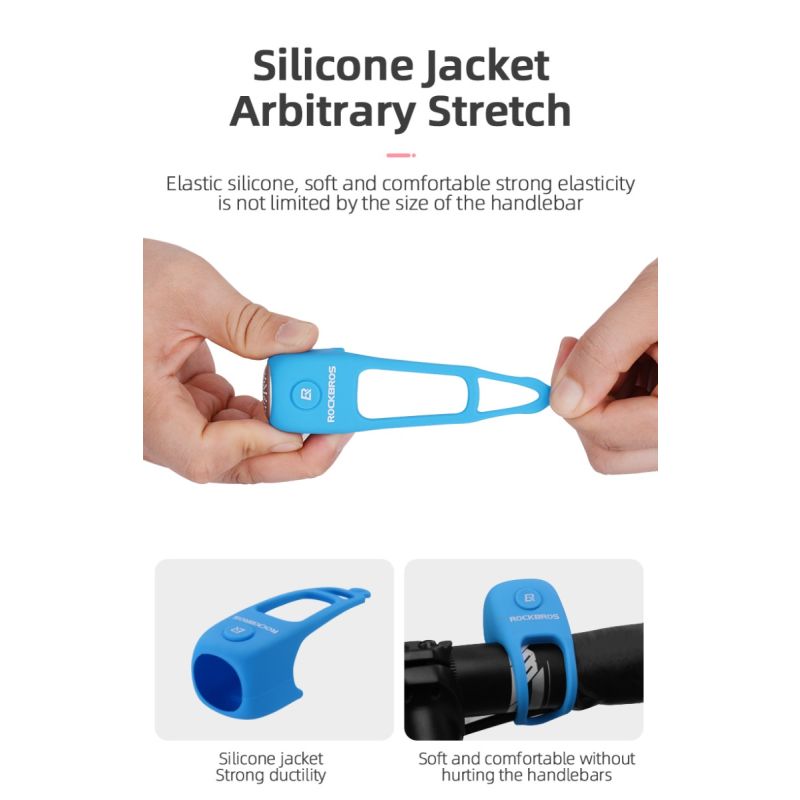 ROCKBROS Elektrische Fietsbel 110 dB Hoorn Regendicht Silicagel Shell Veiligheid MTB Stadsfietsen Accessoires