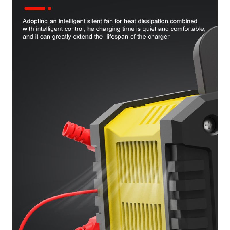 FOXSUR Draagbare Auto Acculader 12V/24V voor Motorfietsen Vrachtwagens AGM LiFePO4 met 7-staps Opladen Efficiëntie
