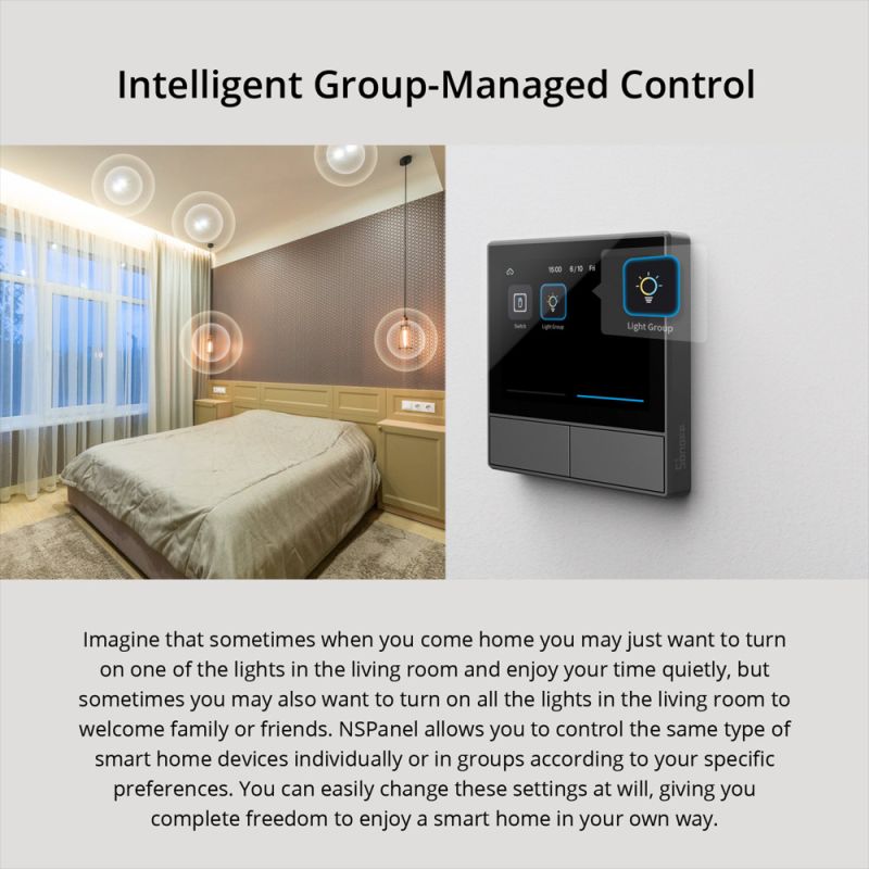 SONOFF NSPanel Slimme Schakelaar WiFi Alles-in-één Bediening Touchscreen Compatibel met Alexa Google Home