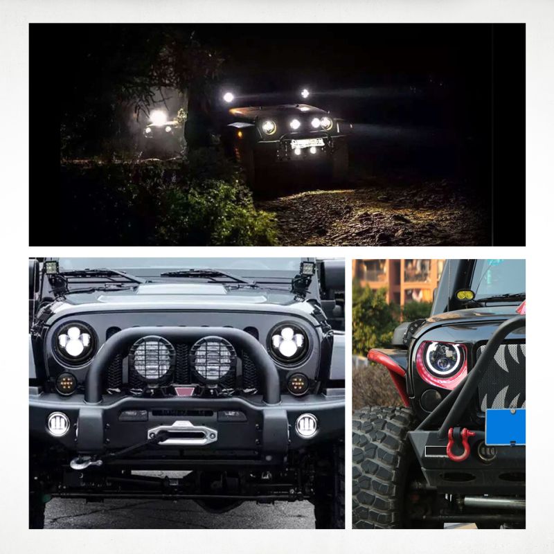 CO LIGHT 7 Inch LED Koplamp H4 voor Jeep Wrangler Veelzijdige Halo Lange Levensduur Weerbestendig Ontwerp