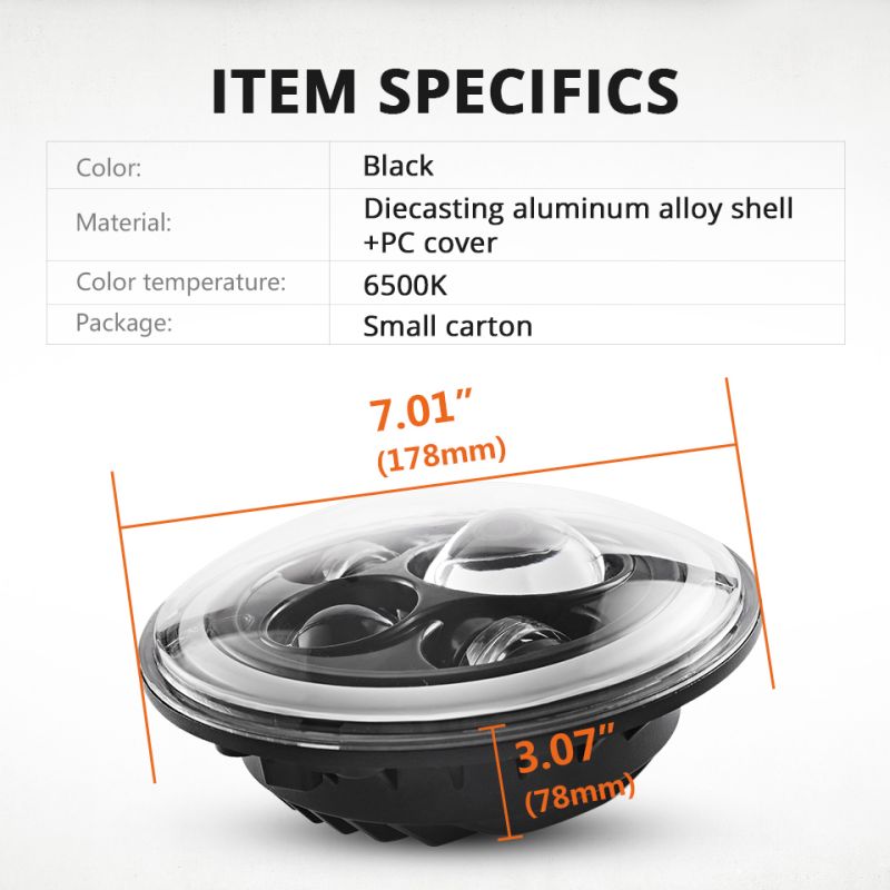 CO LIGHT 7 Inch LED Koplamp H4 voor Jeep Wrangler Veelzijdige Halo Lange Levensduur Weerbestendig Ontwerp