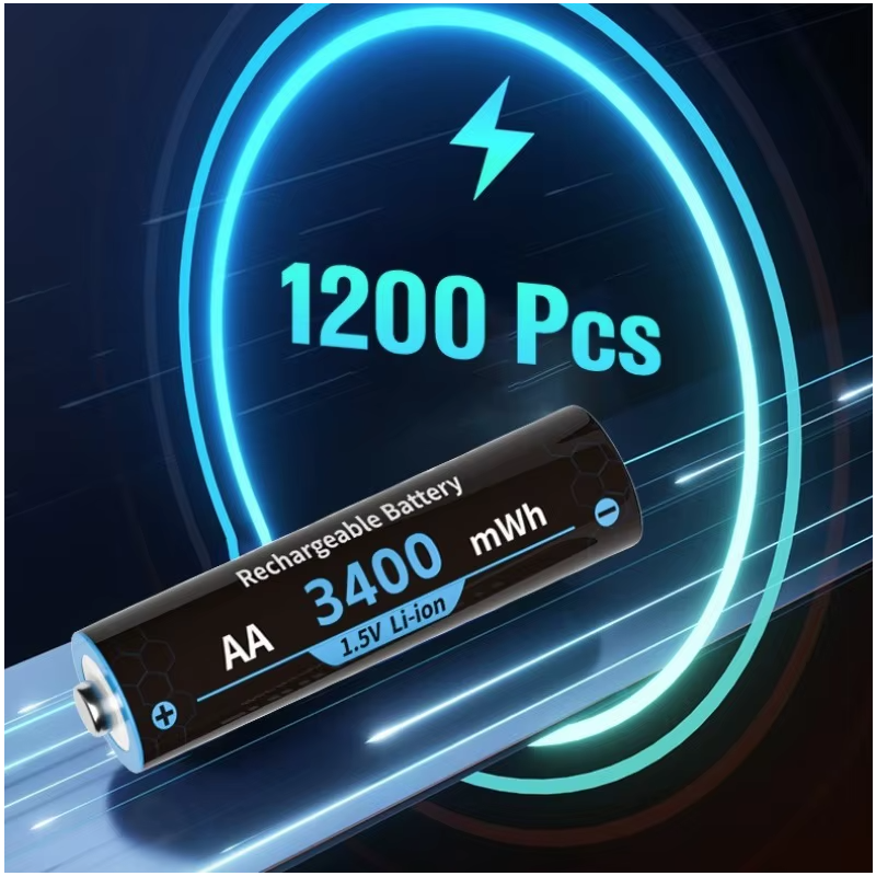 Oplaadbare AA Batterijen Lithium 1.5V 3000mWh 8-Pack met Oplader | Langdurige AA Batterijen voor Gaming & Camera's
