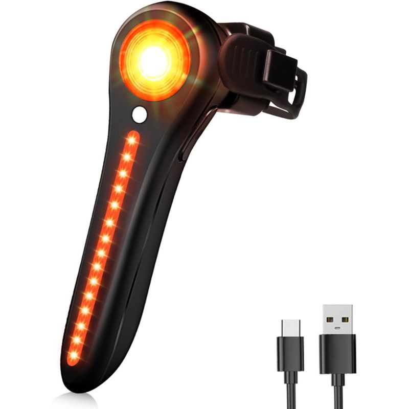 Slim Fietsachterlicht: USB-C Oplaadbaar, Super Helder & Veilig (Weg/MTB)