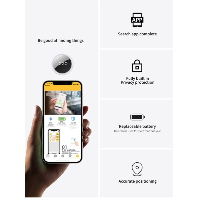 Mini GPS Tracker Bluetooth 4.0 Slimme Locator Realtime Locatie One Touch Find voor Sleutels Kinderen Huisdieren