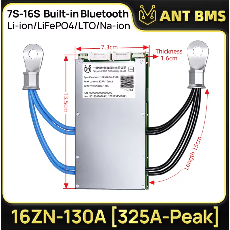 ANT Smart BMS 4S-24S | Bluetooth BMS voor E-bike/E-scooter | Lifepo4 Li-ion Batterij bescherming