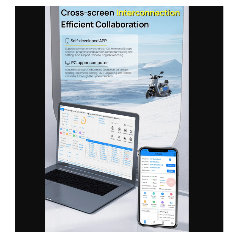 ANT Smart BMS 4S-24S | Bluetooth BMS voor E-bike/E-scooter | Lifepo4 Li-ion Batterij bescherming