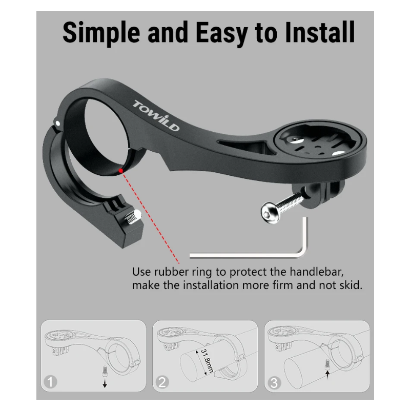TOWILD AS90 Stuurhouder | Fietscomputerhouder | Lichtgewicht & Duurzaam Fietsaccessoire