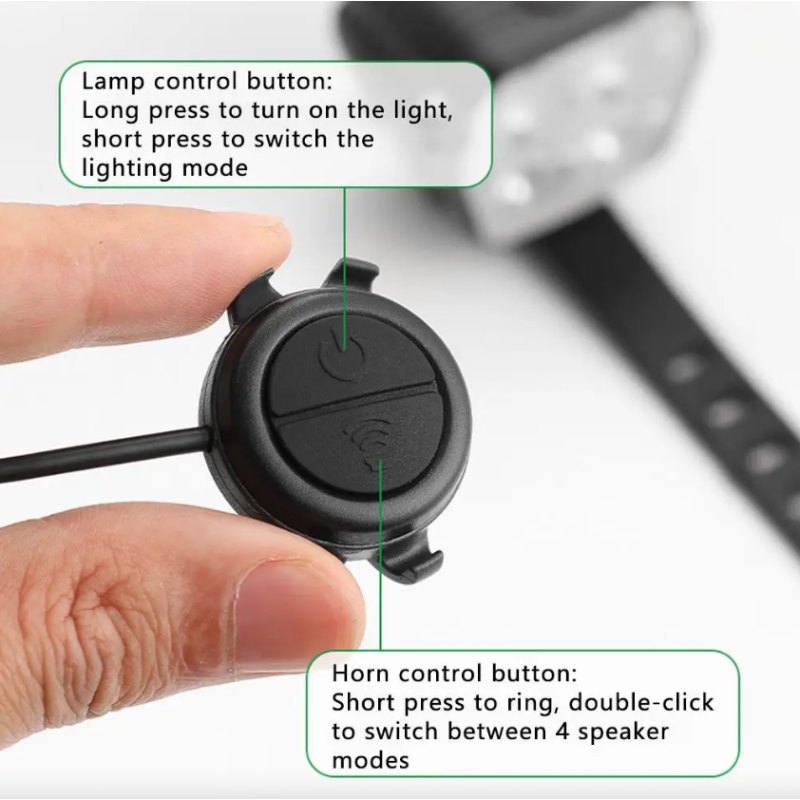 2-in-1 Fietsverlichting & Fietsclaxon | Verre & Dichtbij Fietslamp | 120dB Hoog Volume MTB Fietsaccessoires USB Oplaadbaar