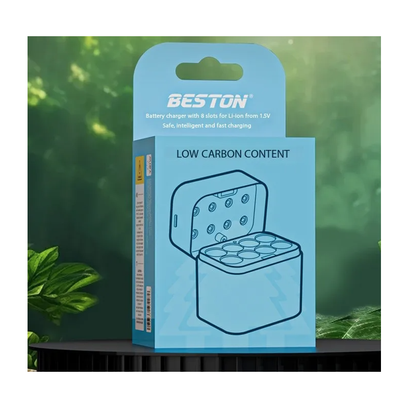 Beston Slimme Oplader 8 Slots AA Li-ion 1.5V Batterijlader Set, 3600mWh. Snellaadfunctie Gaming & Camera's!