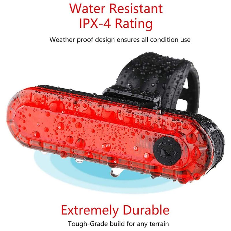 USB Oplaadbaar Fiets Achterlicht LED Hoge Zichtbaarheid Compact Ontwerp IPX4 Rating Dimmodi Fietsaccessoire