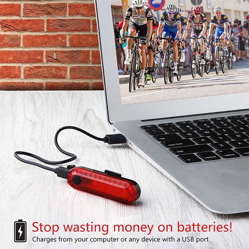 USB Oplaadbaar Fiets Achterlicht LED Hoge Zichtbaarheid Compact Ontwerp IPX4 Rating Dimmodi Fietsaccessoire
