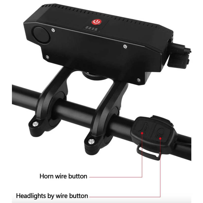 USB oplaadbare fietskoplamp en 120dB fietsveiligheidsaccessoire met draadloze bediening voor avontuurlijke fietsers