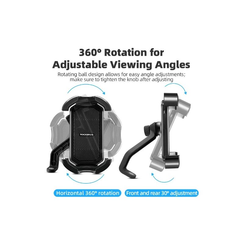 ROCKBROS fietstelefoonhouder schokbestendig 360° draaiend voor 4,7-6,8 inch telefoons universele compatibiliteit