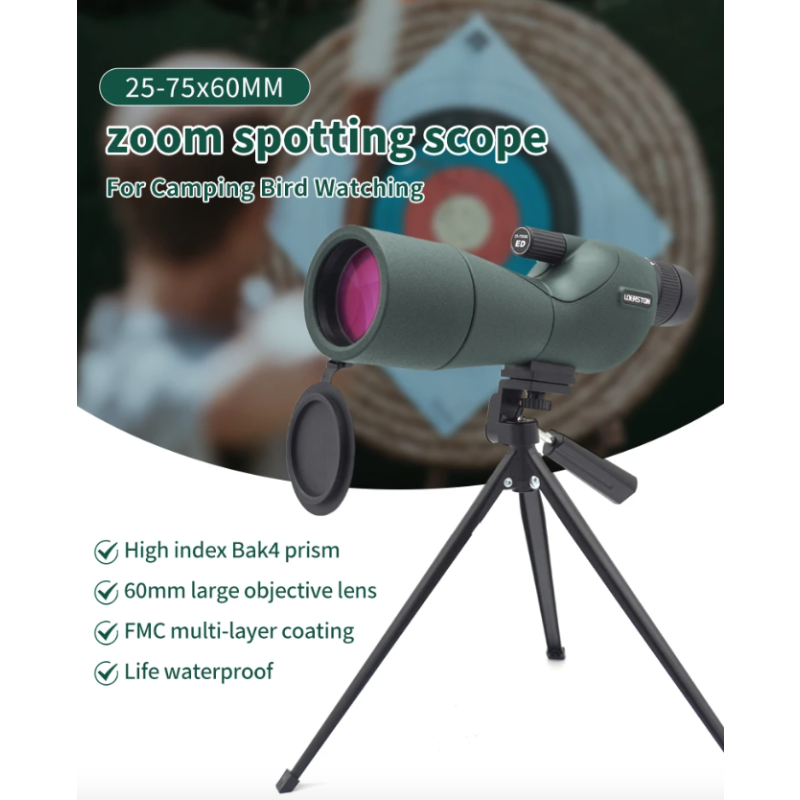 25-75x60 Zoom Spotting Scope Ed Lens BAK4 Monoculair Telescoop Vogelkijken Outdoor incl. Telefoon Adapter