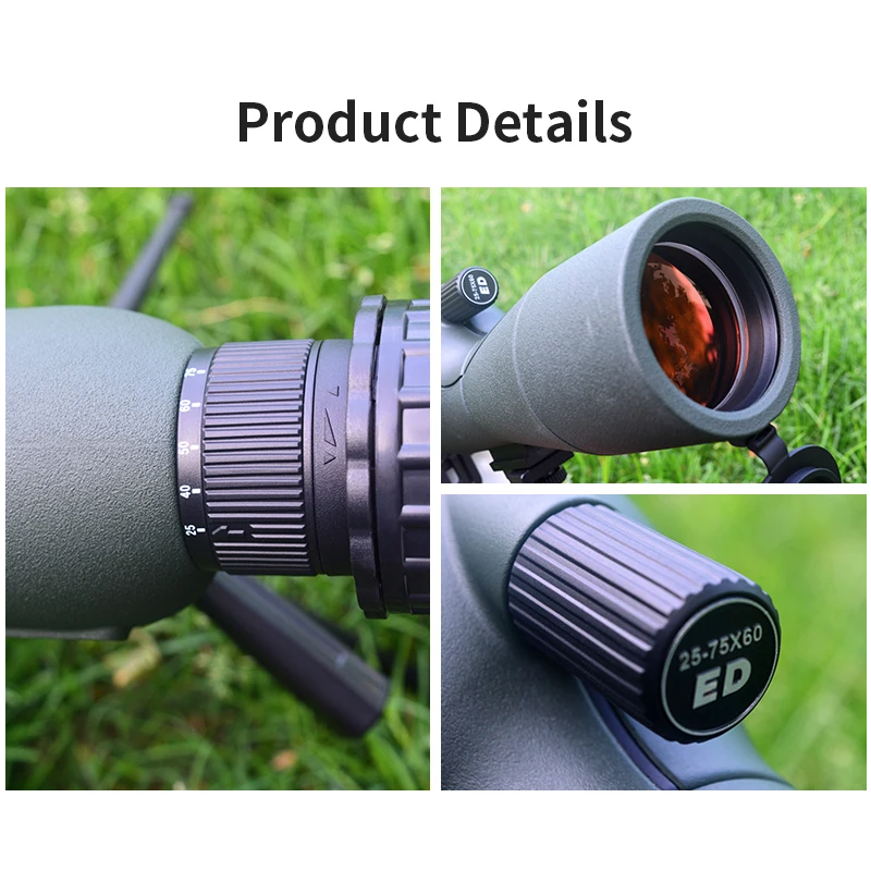 25-75x60 Zoom Spotting Scope Ed Lens BAK4 Monoculair Telescoop Vogelkijken Outdoor incl. Telefoon Adapter