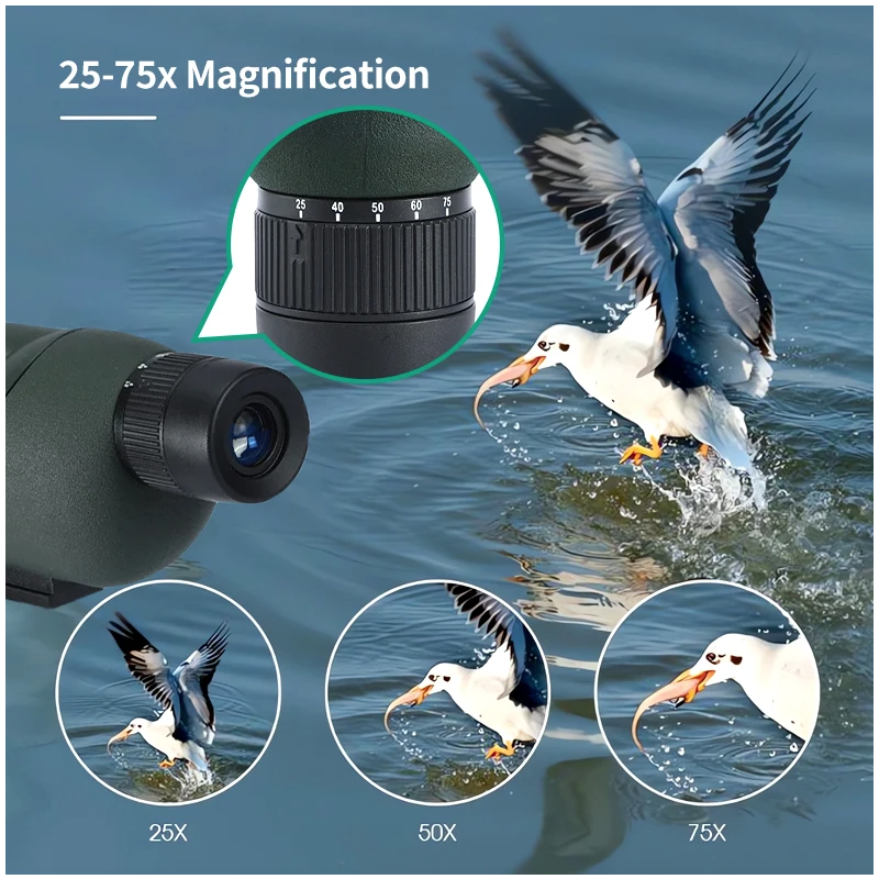 25-75x60 Zoom Spotting Scope Ed Lens BAK4 Monoculair Telescoop Vogelkijken Outdoor incl. Telefoon Adapter