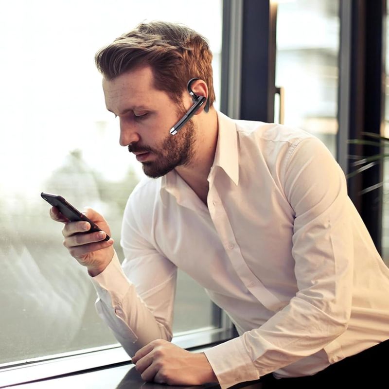 Draadloze Headset Zakelijke Oortelefoon met Microfoon | Ruisonderdrukking Sport Headset | Handsfree Bellen Bluetooth 5.3