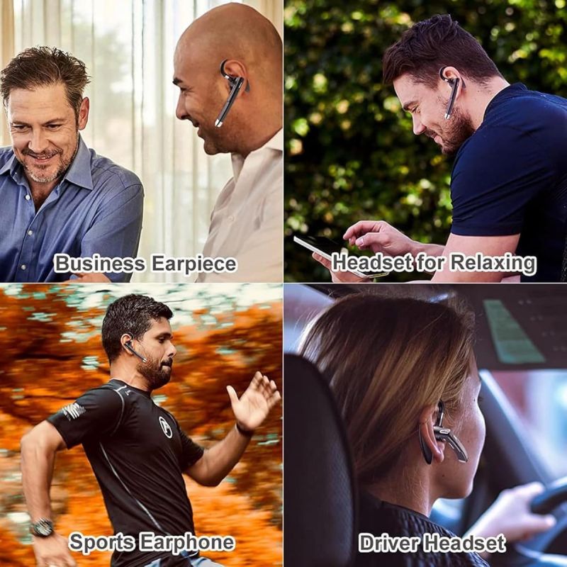 Draadloze Headset Zakelijke Oortelefoon met Microfoon | Ruisonderdrukking Sport Headset | Handsfree Bellen Bluetooth 5.3