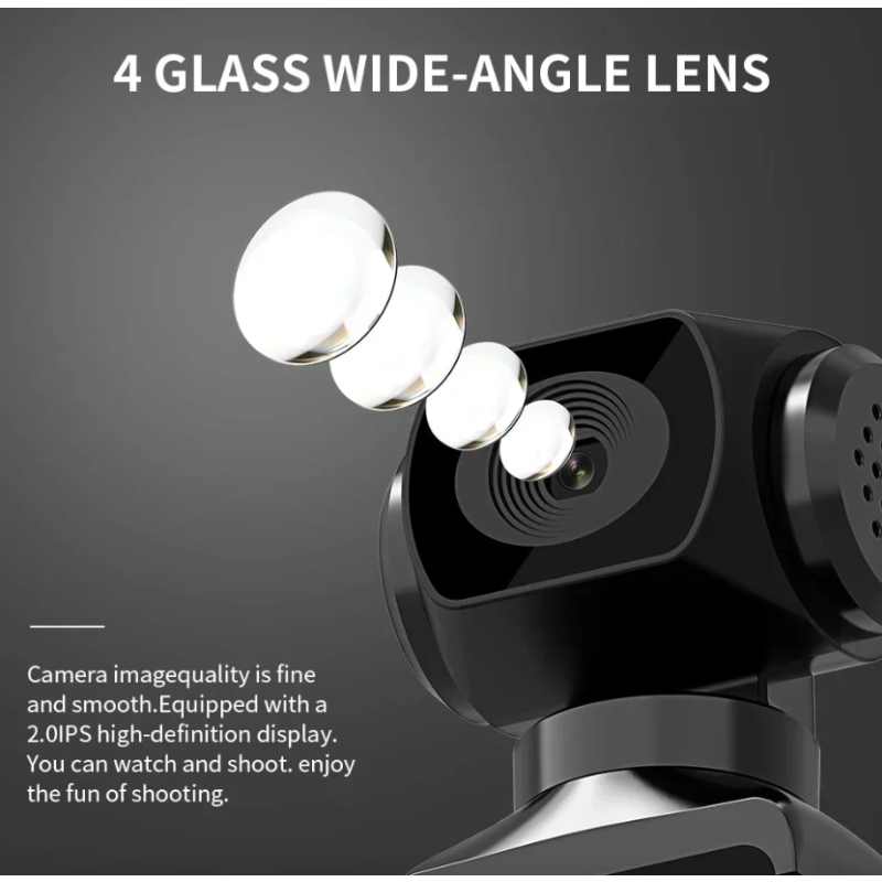4K Ultra HD Actiecamera, Roteerbare 270 Graden Vlog Camera met Wifi, Mini Zakformaat Sportscam Helm Racefiets Driver Recorder