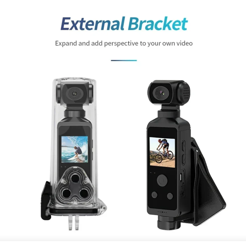 4K Ultra HD Actiecamera, Roteerbare 270 Graden Vlog Camera met Wifi, Mini Zakformaat Sportscam Helm Racefiets Driver Recorder