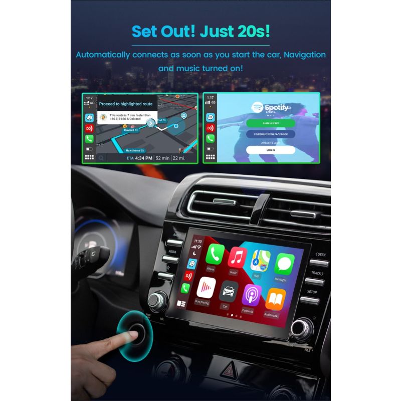 CarlinKit 4.0 Draadloze CarPlay Box Upgrade voor Audi VW Kia Plug en Play Handsfree Connectiviteit