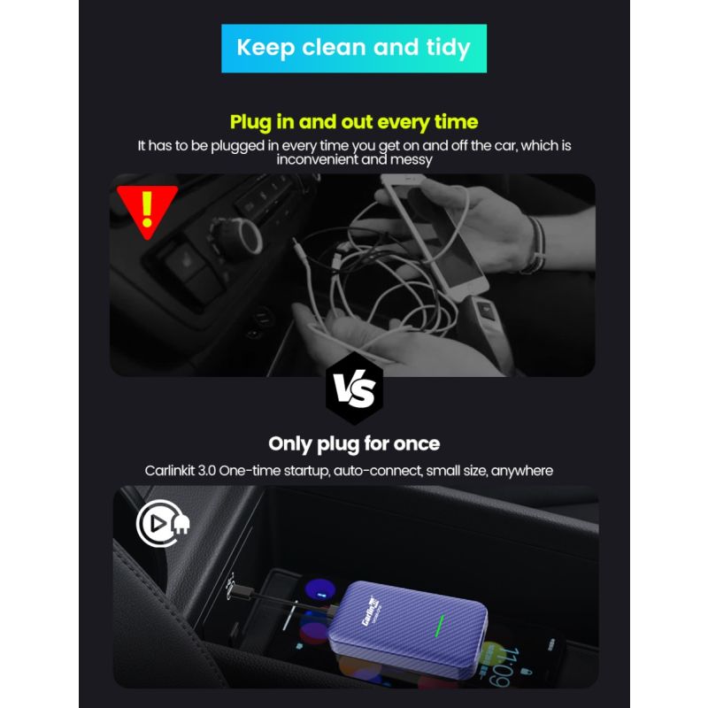 CarlinKit 4.0 Draadloze CarPlay Box Upgrade voor Audi VW Kia Plug en Play Handsfree Connectiviteit