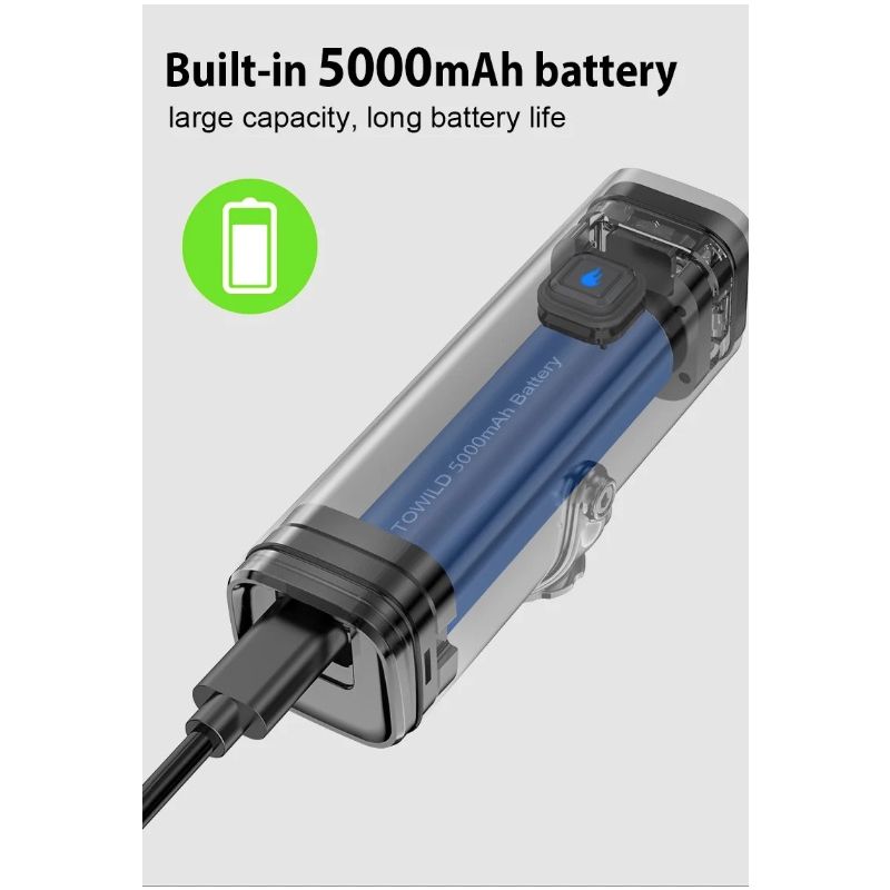 TOWILD CL1600 LED Fietslamp 1600LM USB Oplaadbaar 5000mAh Verstelbare Helderheid Nacht Fietsen Veiligheidsuitrusting