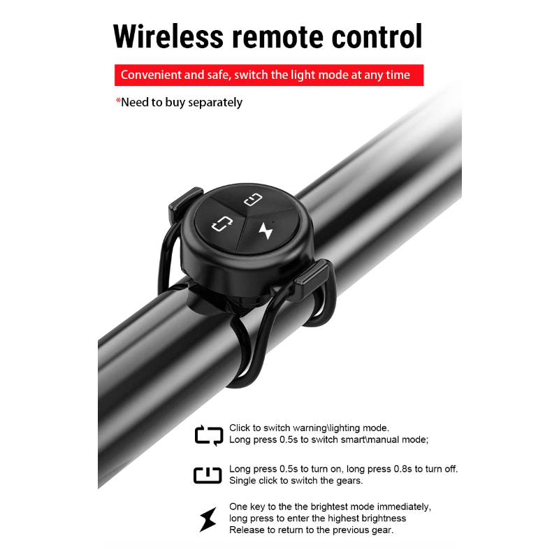 TOWILD CL600 fietslamp USB oplaadbaar hoge lumen helderheid waterdichte voorlamp met 2000mAh batterij