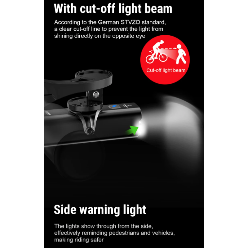 TOWILD CL600 fietslamp USB oplaadbaar hoge lumen helderheid waterdichte voorlamp met 2000mAh batterij