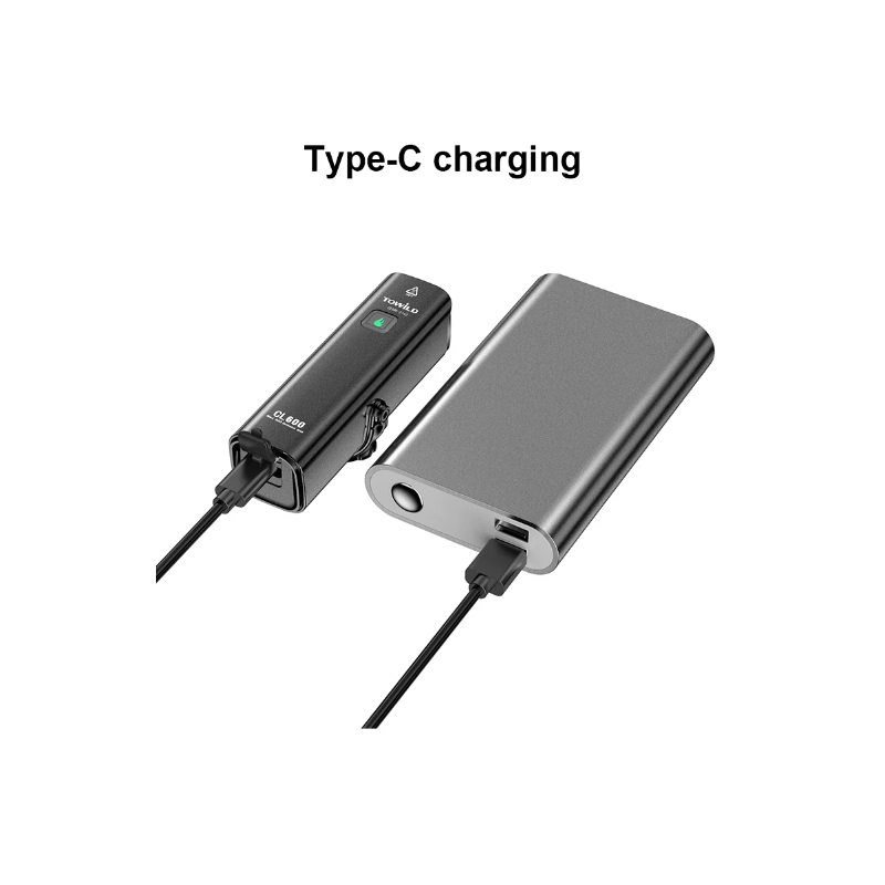 TOWILD CL600 fietslamp USB oplaadbaar hoge lumen helderheid waterdichte voorlamp met 2000mAh batterij