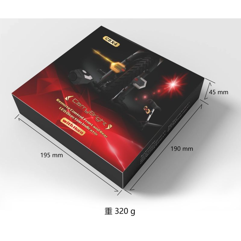 CarryBright CBX4 Richtingaanwijzer en Fietslicht Waterdicht USB Opladen voor Fietsveiligheid en Zichtbaarheid