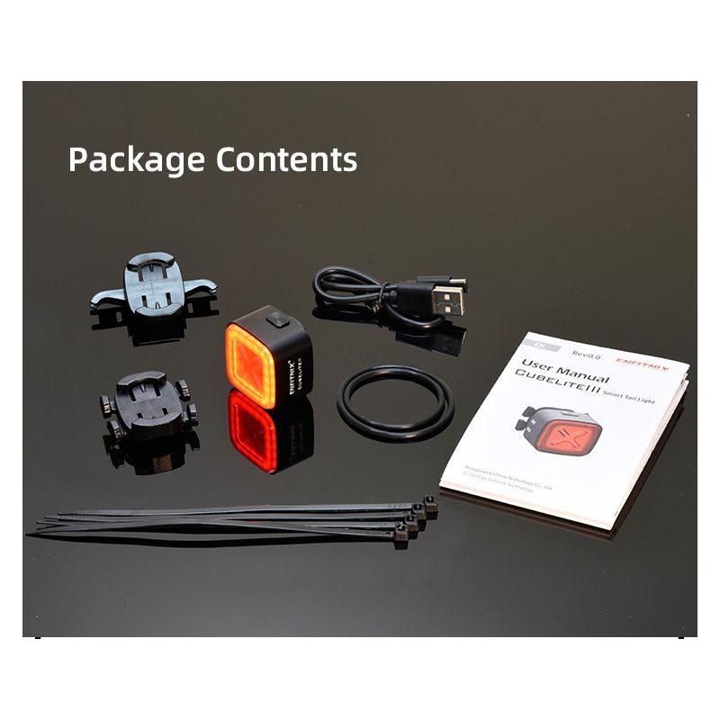 Enfitnix Cubelite III Slim Achterlicht 30 Lumen Fietsveiligheid USB Oplaadbaar LED Nachtwaarschuwingslicht