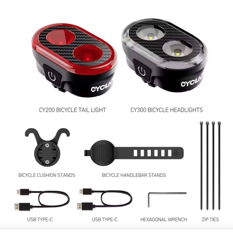 CYCLAMI CY200 Slimme Remsensor Achterlicht Duurzaam Waterdicht LED Fietsveiligheidslicht Voor Veilig Fietsen
