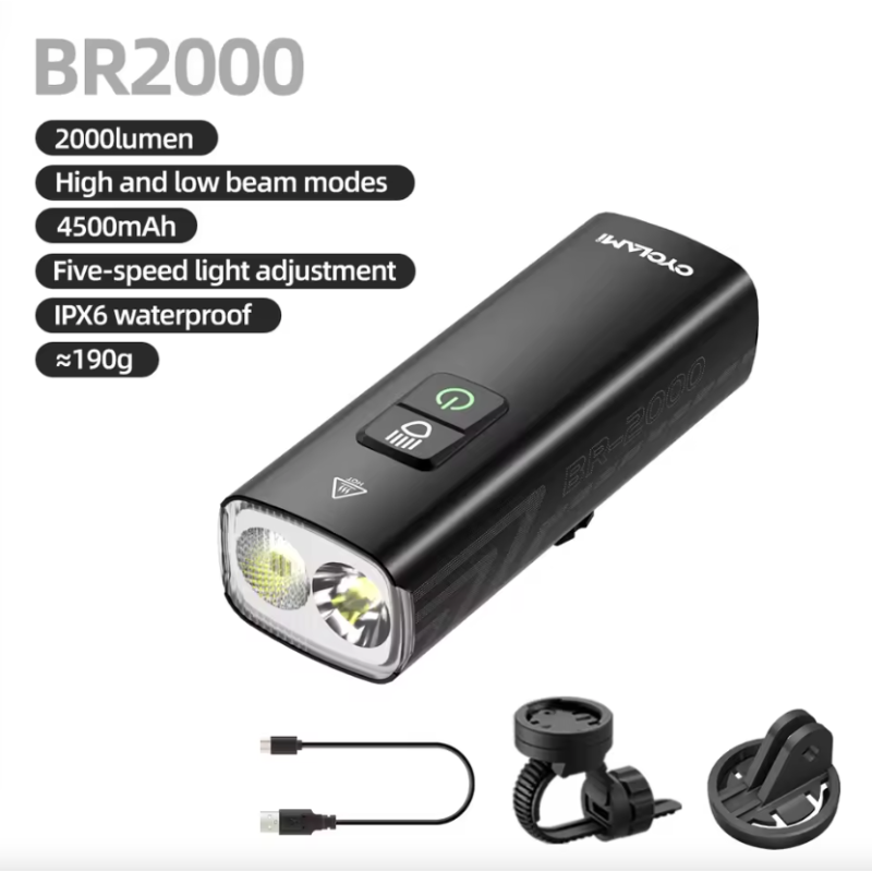 CYCLAMI BR2000 BR1200 Fietslamp | 2000 Lumen Type-C Opladen | Helder & Veilig voor MTB Racefiets