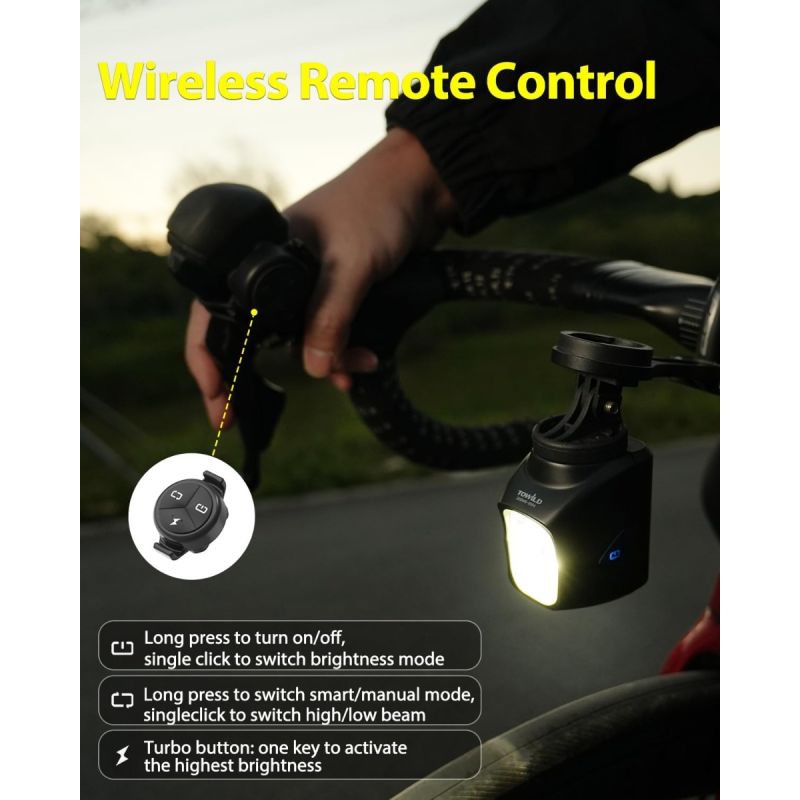 TOWILD DLite 1700 DL1700 - Krachtige USB Oplaadbare Fietslamp | 1700 Lumen | Waterdicht | Veilig Fietsen