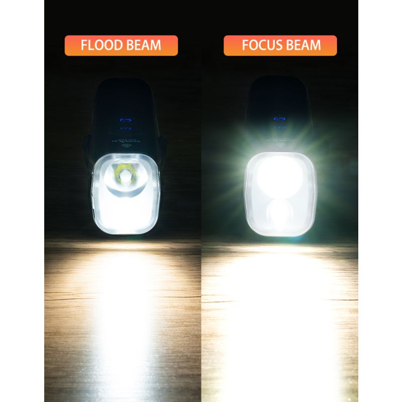 Ontdek TOWILD DLite 1800 USB oplaadbare fietslamp hoge lumen LED voorlamp 5000mAh waterdichte fiets veiligheid