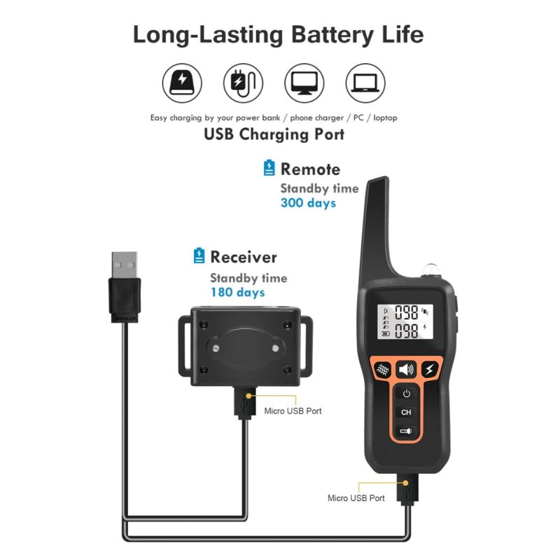 1000m elektrische hondentrainingshalsband met afstandsbediening oplaadbare halsband voor positieve versterking