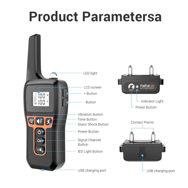 1000m elektrische hondentrainingshalsband met afstandsbediening oplaadbare halsband voor positieve versterking