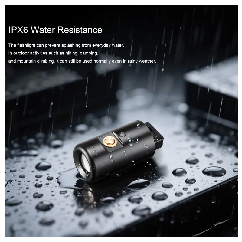 Mini Zaklamp Oplaadbaar LED Sleutelhanger - Compact voor Camping, Wandelen, Noodverlichting, 6 uur gebruik