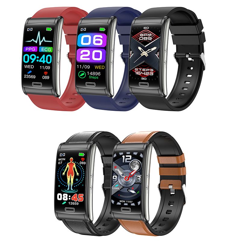 E600 ECG Smartwatch Dames Heren | Niet-invasieve Bloedglucose & Hartslagmeter | IP68 Waterdicht & Fitness Tracker